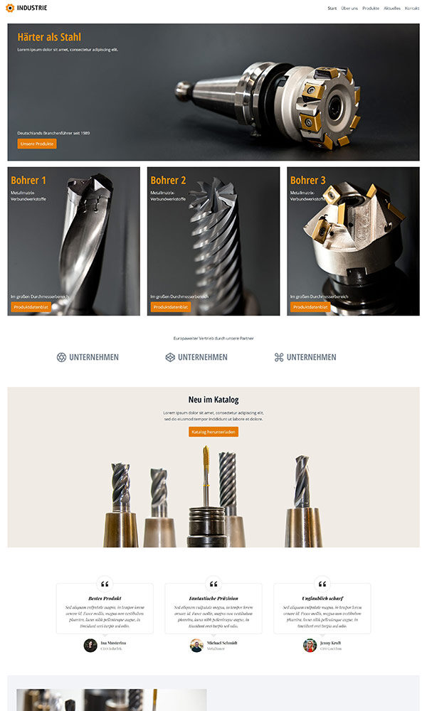 Firmastart Industrie Website-Vorlage