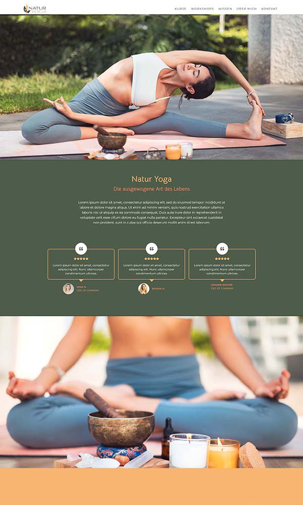Firmastart Yoga Natur Website-Vorlage