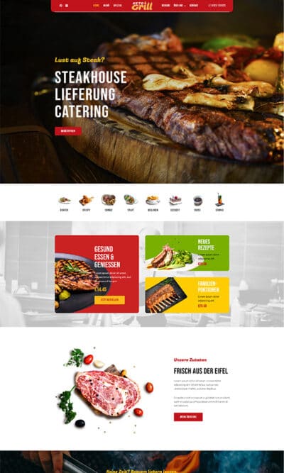 Firmastart - Website Restaurant-Vorlage-KETO-Grill-Steak